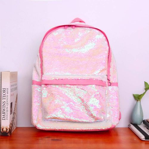  [아마존 핫딜] Le Vasty Flip Sequin School Backpack Bookbag for Girls Boys Kids Travel Daypack Cute Book Bags Back Pack