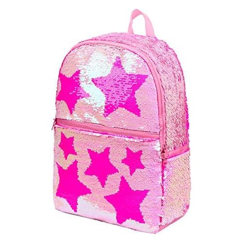  [아마존베스트]Le Vasty Sequin School Backpack for Girls Kids Cute Elementary Book Bag Bookbag Teen Glitter Sparkly Back Pack