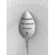 LeBreux Grandpas Ice Cream Spoon-Hand Stamped Spoon-Grandpa Birthday Gift-Valentines Day-Best Selling Item-Personalized Spoon