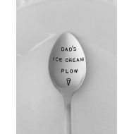 /LeBreux Dads Ice Cream Plow-Christmas Stocking Stuffer-Hand Stamped Spoon-Birthday Gift-Best Selling Item-Gift For Dad-Ice Cream-Customized Spoon