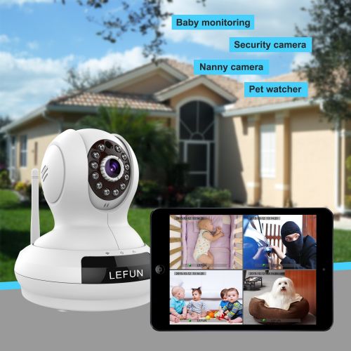  LeFun Wireless IP Security Camera Nanny Cam Supports 2.4G WiFi Two Way Audio Pan Tilt Motion Detection Night Vision Use for Home Surveillance Baby Pet Monitor