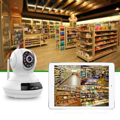  LeFun Wireless IP Security Camera Nanny Cam Supports 2.4G WiFi Two Way Audio Pan Tilt Motion Detection Night Vision Use for Home Surveillance Baby Pet Monitor