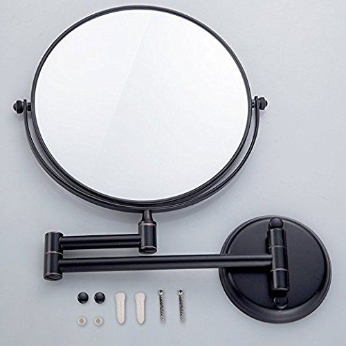  LeHang Two-sided Circular Mirror Dual Sided Wall Mount Makeup Mirror Oil Bronze Finish with 7X Magnification...