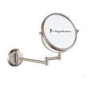 LeHang Double Sided Wall Mounted Makeup Mirror with 7x Magnification,8 inch,Nickel brushed...