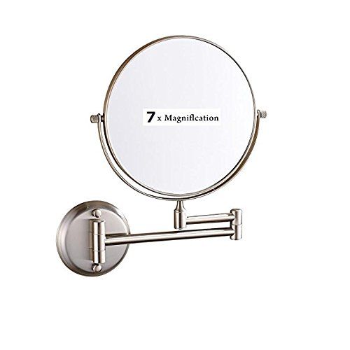  LeHang Double Sided Wall Mounted Makeup Mirror with 7x Magnification,8 inch,Nickel brushed...