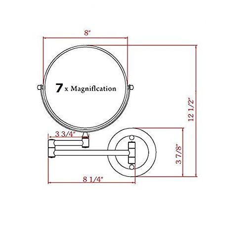  LeHang Double Sided Wall Mounted Makeup Mirror with 7x Magnification,8 inch,Nickel brushed...