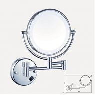 LeHang 8Inch LED Lighted Wall Mount Makeup Mirror with 7x Magnification,Chrome Finish (1001,7x)
