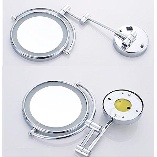  LeHang 8Inch LED Lighted Wall Mount Makeup Mirror with 7x Magnification,Chrome Finish (1001,7x)