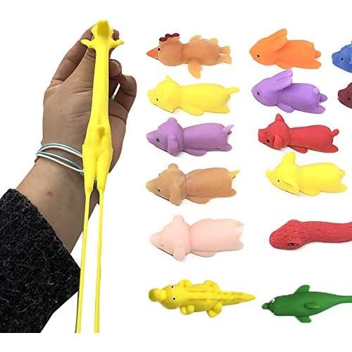  [아마존베스트]LeSharp Outdoor Toys, 1/5Pcs Lovely Octopus Sea Animal Stretchy Slingshot Finger Fling Toy Party Favor - Random Style 5pcs