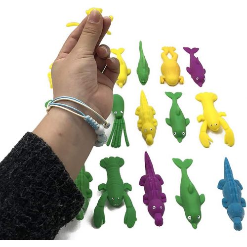  [아마존베스트]LeSharp Outdoor Toys, 1/5Pcs Lovely Octopus Sea Animal Stretchy Slingshot Finger Fling Toy Party Favor - Random Style 5pcs