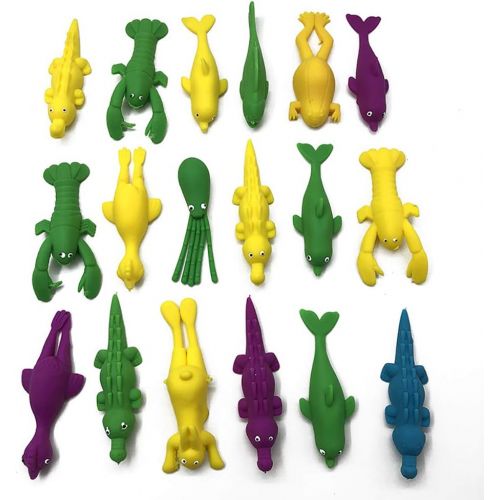  [아마존베스트]LeSharp Outdoor Toys, 1/5Pcs Lovely Octopus Sea Animal Stretchy Slingshot Finger Fling Toy Party Favor - Random Style 5pcs