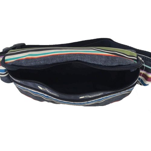  LeSportsac Striped Double Zip Belt Bag Waist Pack, Indigo Stripe