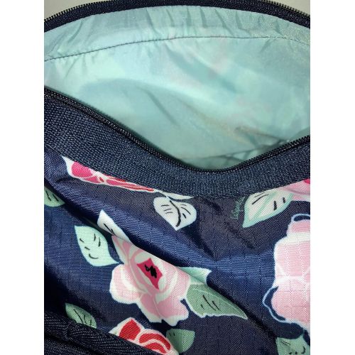  LeSportsac Navy Rose Travel Tote + Matching Cosmetic Bag