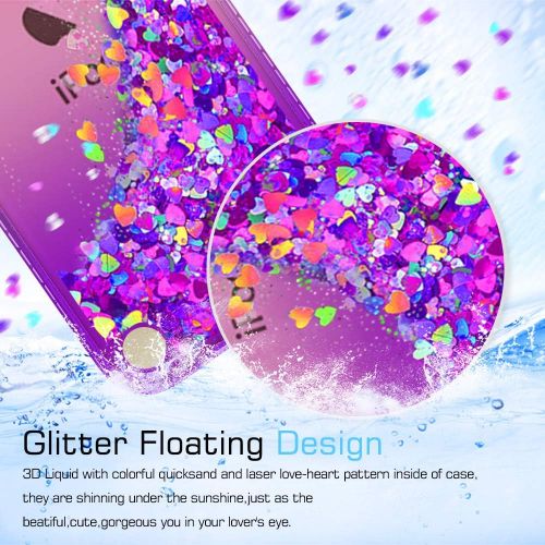  [아마존베스트]iPod Touch 7 Case, iPod Touch 6 Case, iPod Touch 5 Case with Tempered Glass Screen Protector [2 Pack] for Girls, LeYi Glitter Liquid Clear Phone Case for Apple iPod Touch 7th/ 6th/