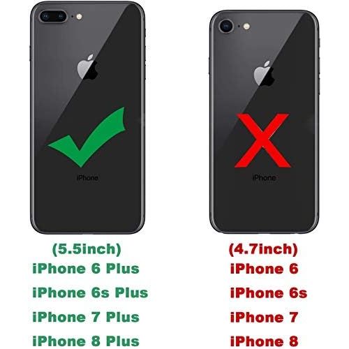  [아마존베스트]LeYi Compatible for iPhone 8 Plus Case, iPhone 7 Plus Case, iPhone 6 Plus Case with Tempered Glass Screen Protector [2Pack], Military-Grade Phone Case with Ring Kickstand for iPhon