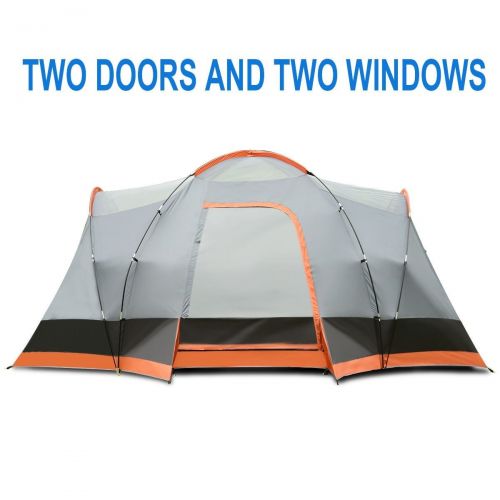  LeZhel Shop Brand New and Waterproof and Windproof 8 Persons Automatic Pop Up Hiking Tent with Bag, Two Doors are Extremely Convenient for Entering and Exiting