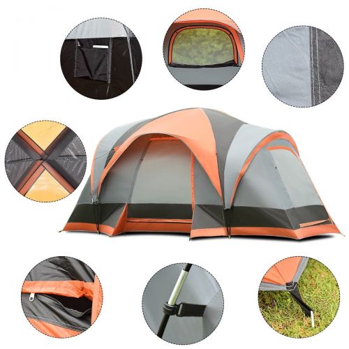  LeZhel Shop Brand New and Waterproof and Windproof 8 Persons Automatic Pop Up Hiking Tent with Bag, Two Doors are Extremely Convenient for Entering and Exiting