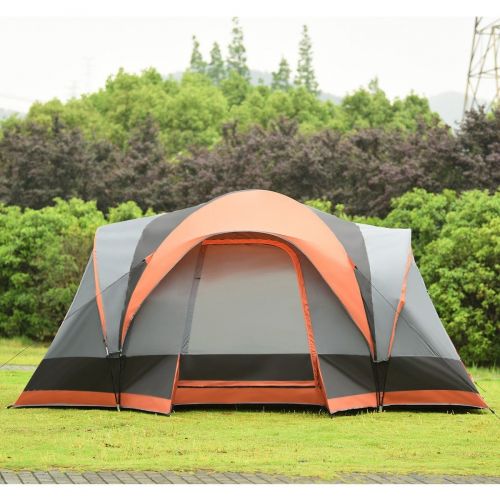  LeZhel Shop Brand New and Waterproof and Windproof 8 Persons Automatic Pop Up Hiking Tent with Bag, Two Doors are Extremely Convenient for Entering and Exiting