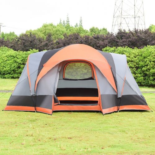  LeZhel Shop Brand New and Waterproof and Windproof 8 Persons Automatic Pop Up Hiking Tent with Bag, Two Doors are Extremely Convenient for Entering and Exiting