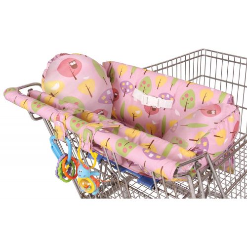  Leachco Prop R Shopper Body Fit Shopping Cart Cover, Pink Forest Frolics