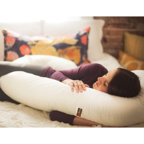  [아마존베스트]Leachco Snoogle Original Maternity/Pregnancy Total Body Pillow, Ivory