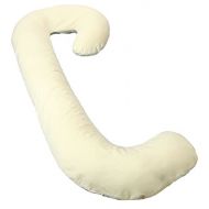 Leachco Organic Smart Snoogle Chic - Snoogle Total Body Pregnancy Pillow with 100% Organic Cotton Easy On-off Zippered Cover- Natural Ivory