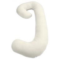 Leachco Snoogle Chic 100% Cotton Jersey Knit Total Body Pregnancy Pillow with Easy on-off Zippered Cover-Ivory