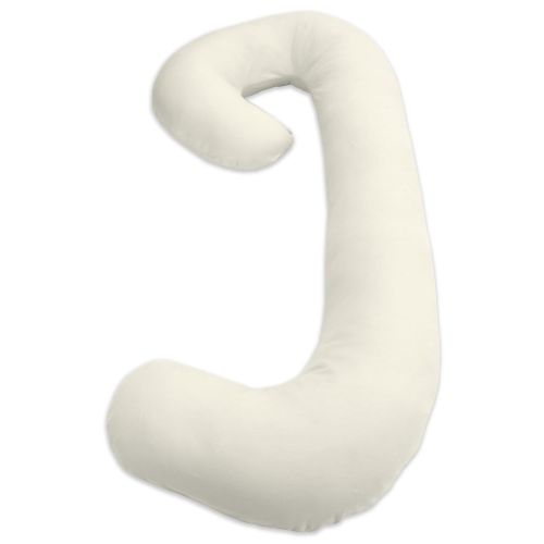  Leachco Snoogle Chic 100% Cotton Jersey Knit Total Body Pregnancy Pillow with Easy on-off Zippered Cover-Ivory