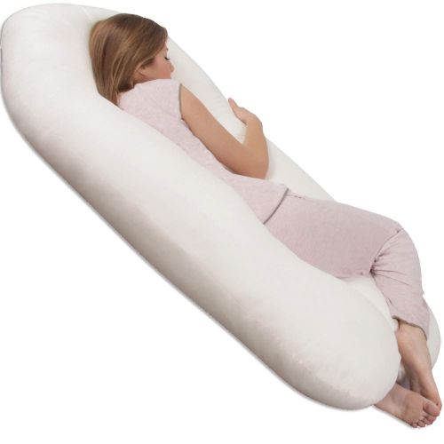  Leachco Back N Belly PregnancyMaternity Contoured Body Pillow, Ivory