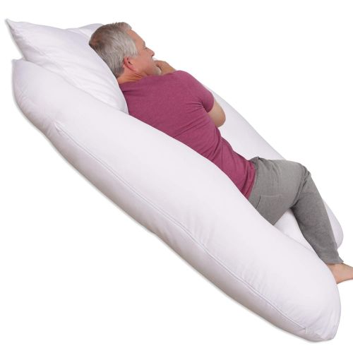  Leachco ComfortWise FibroRest Contoured Body Pillow, White