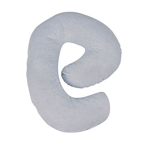  Leachco Snoogle Mini Chic Jersey - Compact Side Sleeper Pregnancy Pillow - Heather Gray