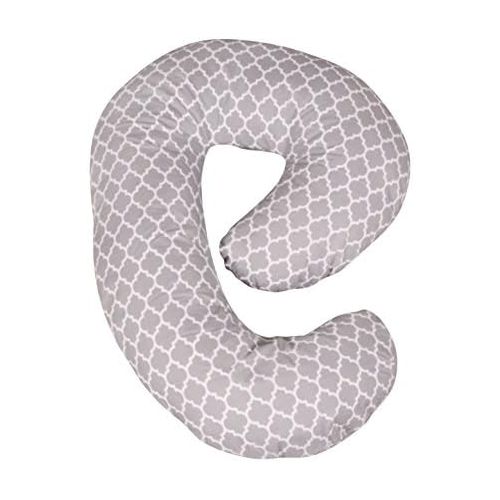  Leachco Snoogle Mini Chic - Compact Side Sleeper Pregnancy Pillow - Moroccan Gray