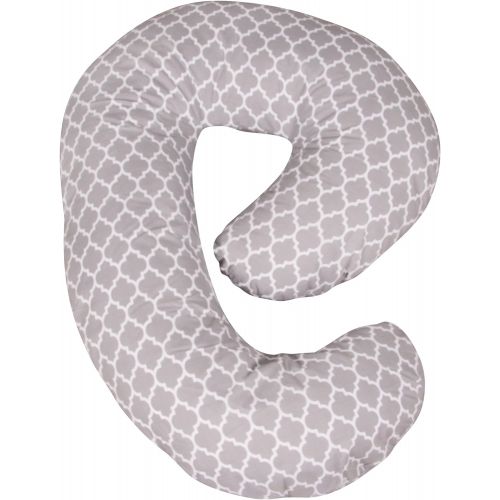  Leachco Snoogle Mini Chic - Compact Side Sleeper Pregnancy Pillow - Moroccan Gray