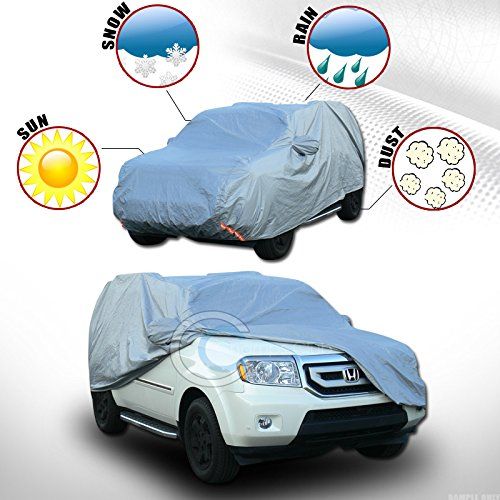  Leader R&L Racing 5100Mm 4 Layer Waterproof Anti Uv Rain Resistant SUV Car Cover+Mirror Pocket