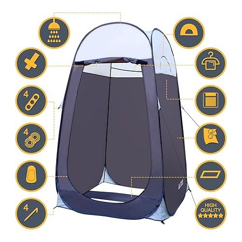  Leader Accessories Pop Up Shower Tent Dressing Changing Tent Pod Toilet Tent 4' x 4' x 78