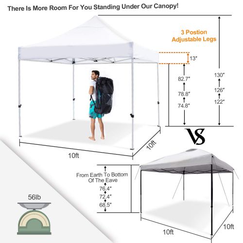  Leader Accessories Instant Pop Up Canopy Straight Leg Wheeled Carry Bag Included