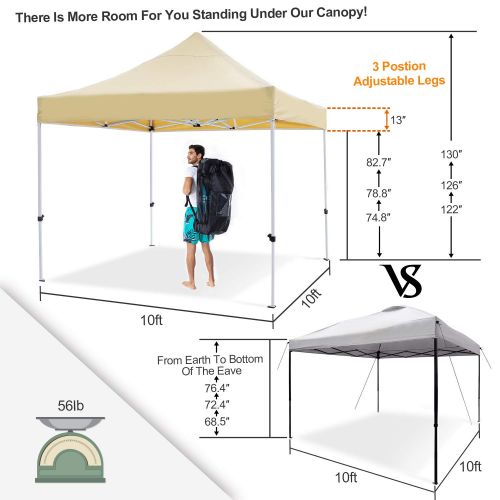  Leader Accessories Instant Pop Up Canopy Straight Leg Wheeled Carry Bag Included