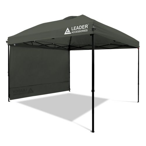  Leader Accessories 10 x 10 Pop Up Canopy Tent Instant Shelter Portable Folding Canopies Straight Leg with Wheeled Carry Bag, Silver