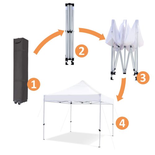  Leader Accessories 10 x 10 Pop Up Canopy Tent Instant Shelter Portable Folding Canopies Straight Leg with Wheeled Carry Bag, Silver