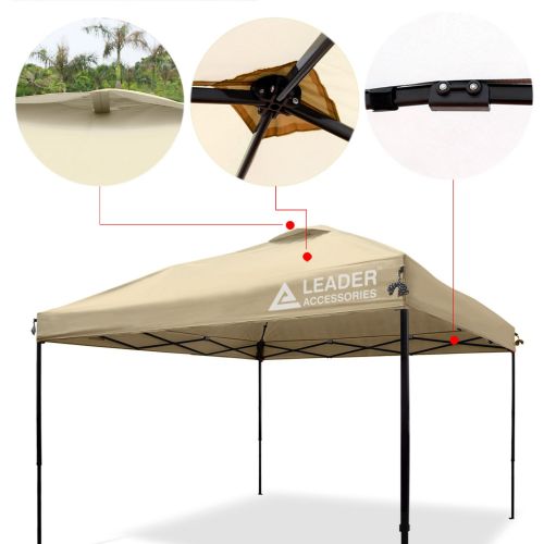  Leader Accessories 10 x 10 Pop Up Canopy Tent Instant Shelter Portable Folding Canopies Straight Leg with Wheeled Carry Bag, Silver