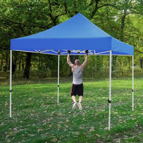  Leader Accessories 10 x 10 Pop Up Canopy Tent Instant Shelter Portable Folding Canopies Straight Leg with Wheeled Carry Bag, Silver