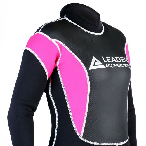  Leader Accessories Womens Wetsuit 2.5mm Black/Pink Fullsuit Jumpsuit Wetsuit