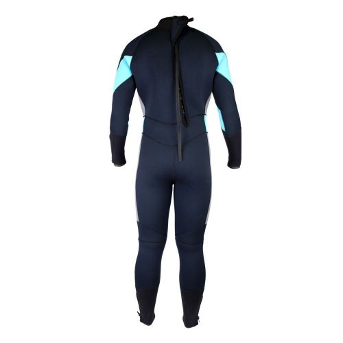  Leader Accessories Mens 5mm Black/Aqua Blue/Gray Wetsuit for Scuba Diving Fullsuit Jumpsuit