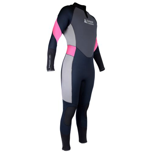  Leader Accessories Womens 5mm Black/Pink/Gray Wetsuit for Scuba Diving Fullsuit Jumpsuit