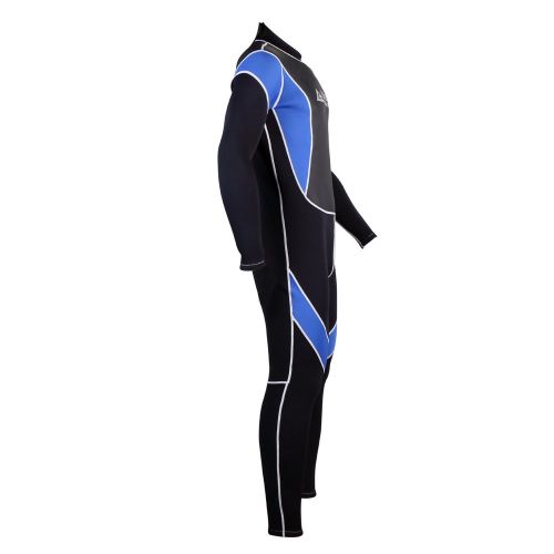  Leader Accessories 2.5mm Black/Blue Mens Fullsuit Jumpsuit Wetsuit