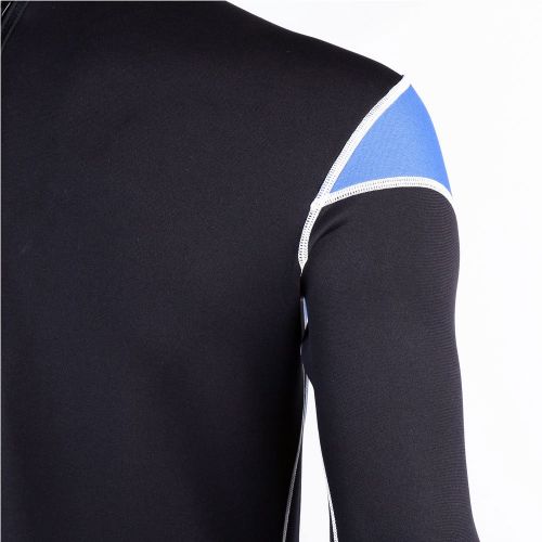  Leader Accessories 2.5mm Black/Blue Mens Fullsuit Jumpsuit Wetsuit