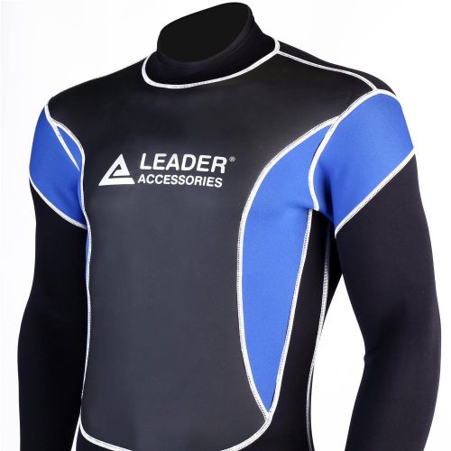  Leader Accessories 2.5mm BlackBlue Mens Fullsuit Jumpsuit Wetsuit