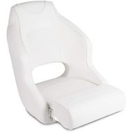 Leader Accessories Two Tone Captains Bucket Seat Boat Seat Premium Sports Flip Up Boat Seat (Model A - White)