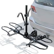 Leader Accessories 2-Bike Platform Style Hitch Mount Bike Rack, Tray Style Bicycle Carrier Racks Foldable Rack for Cars, Trucks, SUV and Minivans with 2