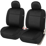 [아마존핫딜][아마존 핫딜] Hexagon Mesh Jacquard Cloth Fabric Front Seat Covers Set of 2 Universal for Cars Trucks SUVs with 2 Headrest Covers - Leader Accessories
